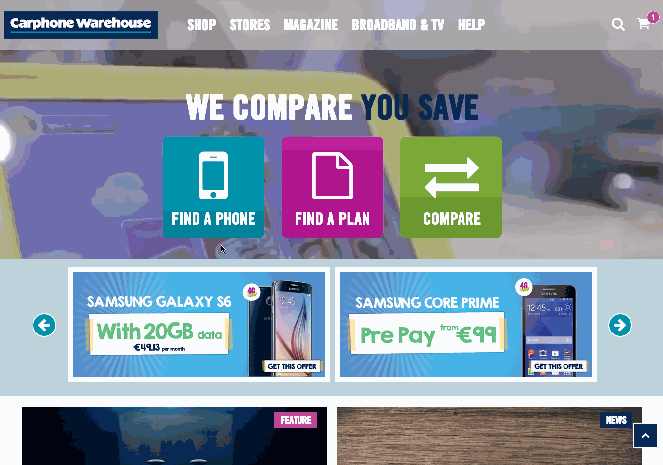 Carphone Warehouse website_ animated