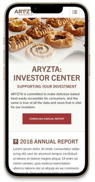 Arytza mobile website
